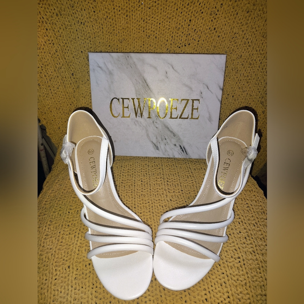 White Strappy Women's Heels
